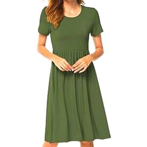 DB Moon Short Sleeve Dress Army Green